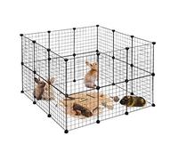 Relaxdays Small Animal Cage Extensible Playpen DIY Open Enclosure, 72 x 110 x 110 cm, Black