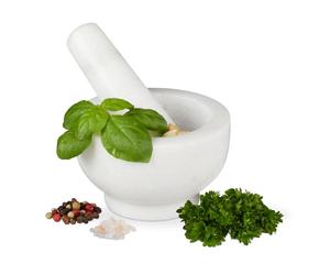 Relaxdays Small Marble Mortar with Pestle