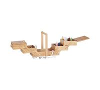 Relaxdays Small Sewing Box, Empty Organizer, Folding with Lid, HWD 20x27x15 cm, Natural