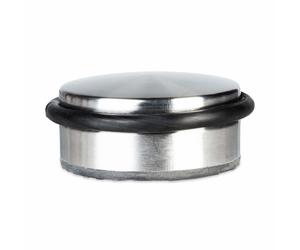 Relaxdays Small Stainless Steel Door Stop with Rubber Band