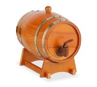 Relaxdays Small Wooden Barrel 2.2 Litres