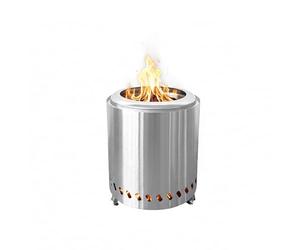 Relaxdays Smokeless Tabletop Fireplace, Stainless Steel, 25 x 22.5 x 22.5 cm, Removable Ash Tray, Camping, Silver