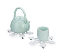 Relaxdays Snowflake Coaster Set of 2