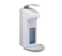 Relaxdays Soap Dispenser, 1000 ml, Drip Tray, Lever, Sanitizer Container, Wall-Mount, Hygienic, White