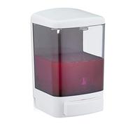 Relaxdays Soap, 1000 ml Volume, Easy to Refill, Bathroom & Kitchen Dispenser, Wall-Mount, Plastic, White/Black, 19 x 11.5 x 11 cm