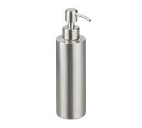 Relaxdays Soap Dispenser, 300 ml, Stainless Steel, Refillable, Detergent & Shower Gel, Bathroom & Kitchen, Pump, Silver