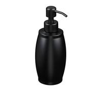 Relaxdays Soap Dispenser, 350 ml, Stainless Steel, Refillable, Detergent & Shower Gel, Bathroom & Kitchen, Pump, Black