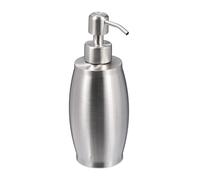 Relaxdays Soap Dispenser, 350 ml, Stainless Steel, Refillable, Detergent & Shower Gel, Bathroom & Kitchen, Pump, Silver