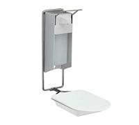 Relaxdays Soap Dispenser, 500 ml, Drip Tray, Hand Lever, Sanitizer & Lotion Container, Wall-Mounted, Hygienic, Silver, Aluminium, 35 x 14.5 x 33.5 cm