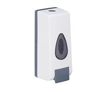 Relaxdays Soap Dispenser, Refillable, for 350 ml, Wall Mounting, Manual, Liquid, HxWxD: 20 x 7.5 x 7.5 cm, White
