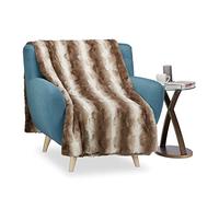 Relaxdays Soft Blanket Faux Fur, Brown, 150x200 cm
