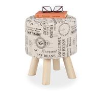 Relaxdays Soft Ottoman with Coffee Shop Design