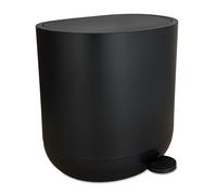 Relaxdays 7L Matte Black Pedal Bin with Soft Close Lid, Removable Inner Bucket, 26x26x23cm Bathroom Cosmetic Bin
