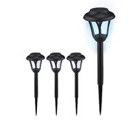 Relaxdays Solar, Set of 4, Classic Design, Pathway Lighting, with Twilight Sensor, 39x11 cm, Ground Spike, Black, 39 x 11 cm