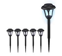 Relaxdays Solar, Set of 6, Classic Design, Pathway Lighting, with Twilight Sensor, 39x11 cm, Ground Spike, Black, 39 x 11 cm