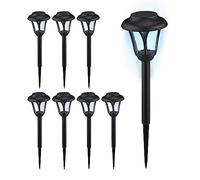 Relaxdays Solar, Set of 8, Classic Design, Pathway Lighting, with Twilight Sensor, 39x11 cm, Ground Spike, Black, 39 x 11 cm