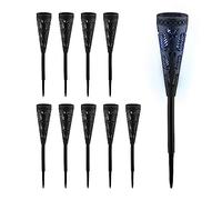 Relaxdays Solar Set, Torch Design, Garden Lighting with Luminous Effect, HxØ: 41x7 cm, with Ground Spike, Black
