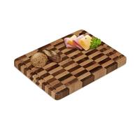 Relaxdays Cutting, Juice Groove, Chopping Carving Board, Blade Protective, 40 x 30 cm, Brown, Wood