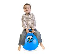 Relaxdays Space Hopper for Kids, with Handle, Ø 45 cm, for Indoors & Outdoors, Weight Capacity up to 150 kg, Blue Colour