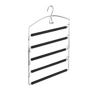 Relaxdays Space Saving Clothes Hanger, Multiple Trouser Rails, Metal, HWD: 44.5 x 37 x 2.7 cm, Silver/Black; Pack of 1