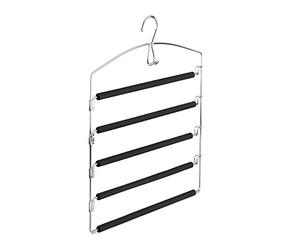 Relaxdays Space Saving Clothes Hanger, Multiple Trouser Rails, Metal, HWD: 44.5 x 37 x 2.7 cm, Silver/Black; Pack of 1