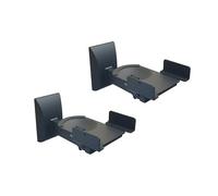 Relaxdays Speaker Wall Mount, pair, swivelling & tiltable, speaker holders, home cinema, steel, black
