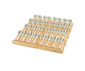 Relaxdays spice organiser, 8 spice compartments, combinable & adjustable, drawer & countertop, bamboo, natural