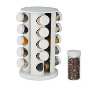 Rotating Spice Rack with 360° Swivel with 20 Glasses for Herbs & Spices Kitchen