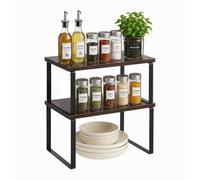 Relaxdays Spice Rack, Set of 2, Brown-Black