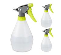 Relaxdays Spray Bottle, 500 ml Volume, Nozzle for Mist & Stream, Refillable, Plastic, 20 x 9 x11 cm, White/Grey/Green
