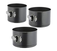 Relaxdays Springform Cake Tin, Set of 3, Ø 14/16/18 cm, Round, Non-Stick, Baking Pan, Cake Form, Steel, Anthracite