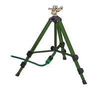 Relaxdays Sprinkler, Tripod Stand, Range 9m, 0-360° Watering Angle, Click Connection, Static, Garden, Water, Green/Black