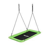 Relaxdays Square Nest Swing for Kids & Adults, 150 kg, Multi-Child Outdoor Swing, 150x80x165 cm, Green