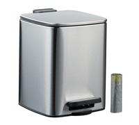 Relaxdays Square Pedal Bin 6L with Bin Liners
