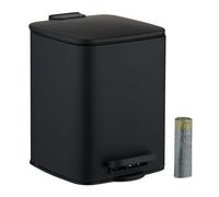 Relaxdays Square Pedal Bin 6L with Bin Liners
