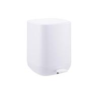 Relaxdays square pedal bin, 9 litres, soft-close lid, removable inner bin, matt plastic, white