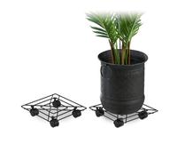 Relaxdays Square Plant Caddy Set of 2