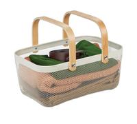 Relaxdays Square Wire Storage Basket with Handles
