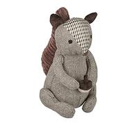 Relaxdays squirrel door stop, decorative door wedge, doorstopper for the floor, sand filling, flexible stopper, brown