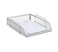 Relaxdays Stackable Metal Document Holder, Silver, 33.5 x 26 x 8.5 cm