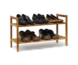 Relaxdays Stackable walnut wood shoe rack