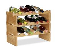 Relaxdays Stacking Bamboo Wine Rack