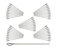Relaxdays Stainless Steel 50-Piece Meat Skewers, 11 cm Trussing Needles, Silver