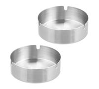 Relaxdays Stainless Steel Ashtray 2 Piece
