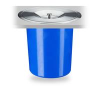 Relaxdays Rubbish Bin, Container, Countertop Waste Paper Basket, Under Desk, HxD 23 x 24 cm, Stainless Steel, Blue, 23 x 24 x 24 cm