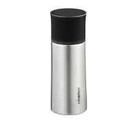 Relaxdays Stainless Steel Drinks Bottle, 300 ml, Leakproof, Cold & Hot Beverages, Vacuum Insulated, with Cup, Silver