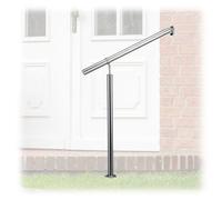 Relaxdays Stainless Steel Handrail for in-and Outdoor Use, 80 x 90 cm, with Wall Fittings and Metal Plugs, Silver
