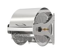 Relaxdays Stainless Steel Hose Reel for 40 m 1/2" Hose Wall-Mount, 31 x 40 x 36 cm, Silver