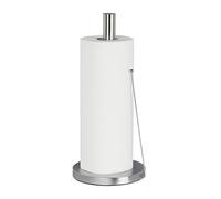Relaxdays Stainless steel kitchen roll holder, standing paper roll holder, for the kitchen, HxD 33 x 15 cm, silver, 1 piece
