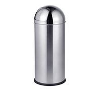 Relaxdays Stainless steel push-lid bin